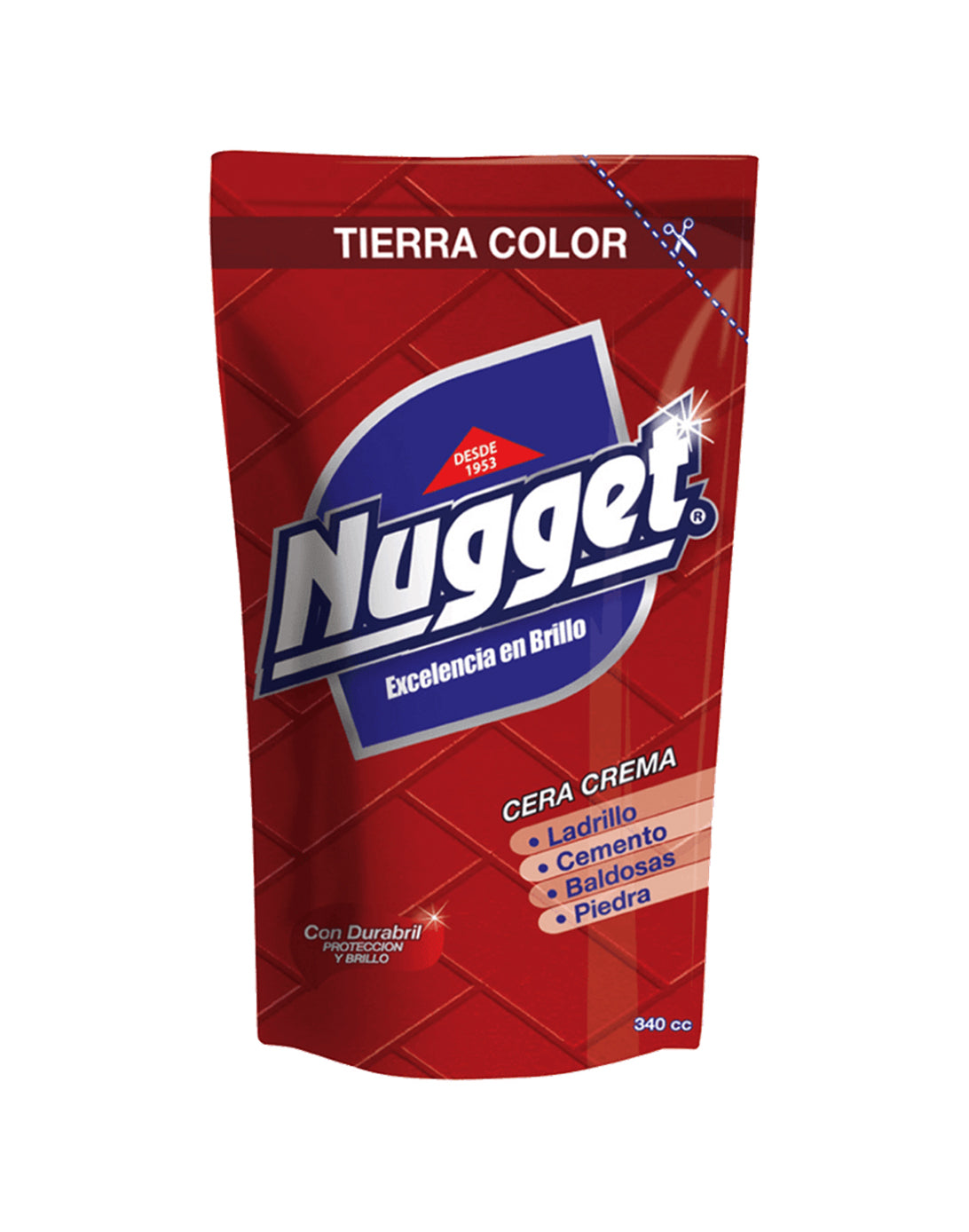 Nugget Cera Crema Tierra Color Doypack 340 ml - Puntolimpieza